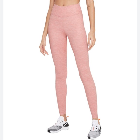 Nike Pants - Nike Dry Fit  Leggings Heathered Pink  Mid Rise One Luxe Leggings Size S